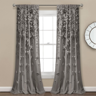 Lush Decor Riley Window Curtain, 84" x 54", Gray