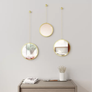 Umbra Dima Round Mirror, Set of 3 - Brass