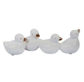 Sagebrook Home White And Gold Dolomite Ducks