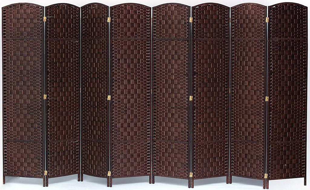 Legacy Decor 8 Panel Diamond Weave Fiber Room Divider